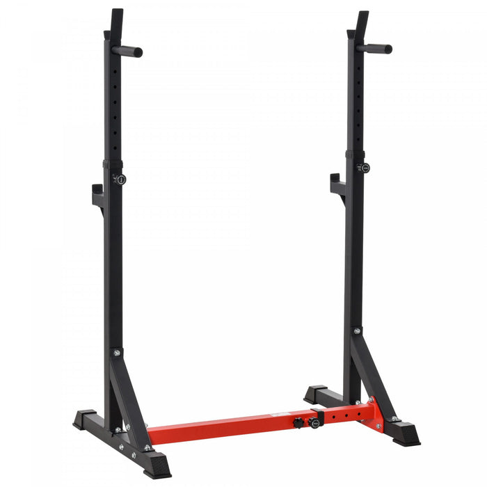 Soozier Steel Height And Base Adjustable Barbell Squat Rack And Bench Press