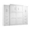 Bestar Pur Queen Murphy Bed with Closet Storage Cabinets (115 W) - White|Grand lit escamotable Pur de Bestar de 115 po (L) avec armoires de rangement - blanc