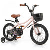 Costway 16" Kid's Bike With Training Wheels Adjustable Handlebar & Seat Handbrake Pink