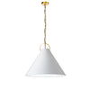 Dainolite Princeton 1 Light Pendant 24\" Dia Aged Brass Finish White Shade Lamp