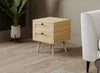 End Table With 2 Drawers - Natural Brown Wood Look | Table de bout avec 2 tiroirs - apparence de bois brun naturel