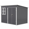 Outsunny 8.5' X 6' Metal Outdoor Storage Shed With Window, Lockable Doors