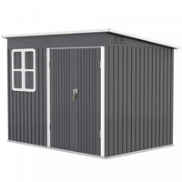 Outsunny 8.5' X 6' Metal Outdoor Storage Shed With Window, Lockable Doors