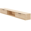Nordika Slim 72" Wall-Mounted TV Stand with 2 Storage Cabinets - Natural Blonde Oak | Meuble pour téléviseur mural mince Nordika de 72 po avec 2 armoires de rangement - chêne blond naturel