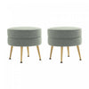 Bailey Mid-Century Modern Upholstered Accent Ottoman in Sage Green - Set of 2 | Lot de 2 poufs d’appoint rembourres Bailey style milieu du siecle en vert sauge