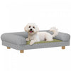 PawHut Pet Sofa, Dog Couch Bed for Small Dogs, Elevated Pet Sofa with Solid Feet for Indoor Puppy and Kitten, Grey