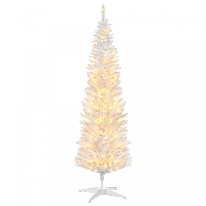 HOMCOM 5' Prelit Artificial Christmas Tree with Warm White LED Lights