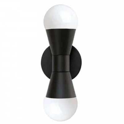 Dainolite Fortuna 2 Light Wall Sconce Matte Black Lamp|Applique murale Fortuna de Dainolite avec fini noir mat et 2 ampoules