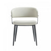 Luce Modern Metal Textured Vegan Leather Dining Chair in Oatmeal | Chaise de salle a manger moderne Luce en metal texture et cuir vegetalien couleur avoine