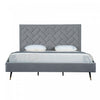 Crosby Modern Upholstered Velvet King Bed in Gray | Lit king moderne Crosby en velours gris capitonne