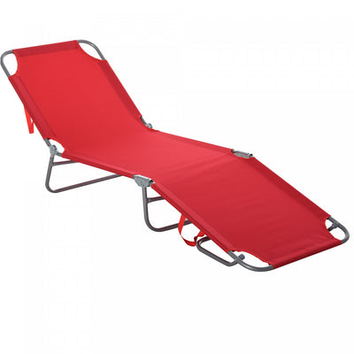 Outsunny Folding Outdoor Lounge Chair, Red