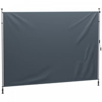Outsunny Retractable Patio Awning, Outdoor Privacy Screen, Dark Grey