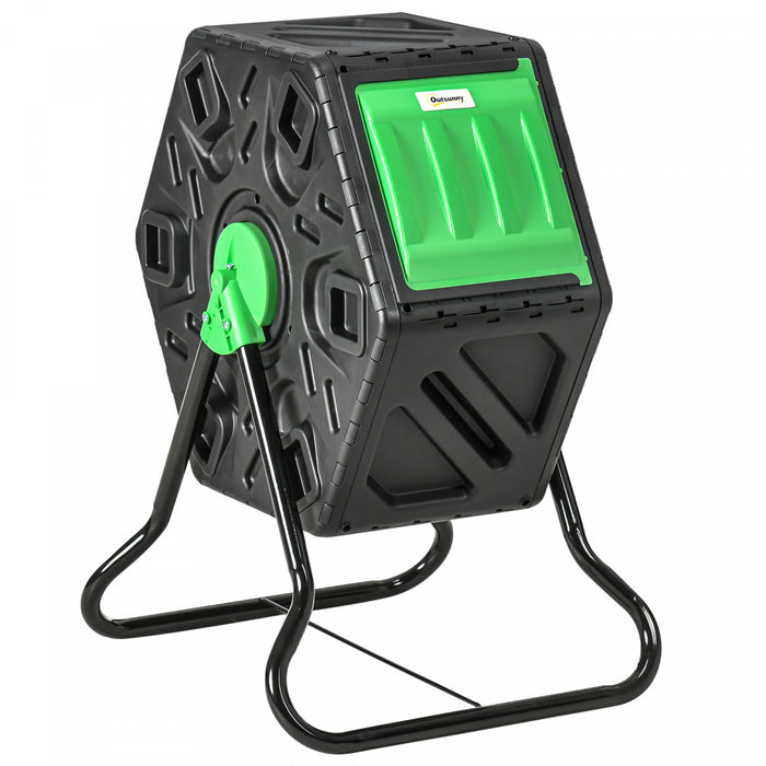 Outsunny 17 Gallon Composter, Compost Bin With Steel Legs