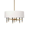 Dainolite Langford 6 Light Chandelier Vintage Bronze White Shade Lamp|Lustre Langford de Dainolite avec abat-jour blanc, fini bronze rétro et 6 ampoules