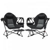 Outsunny Hammock Camping Chair Set Of 2 With Adjustable Back, Cup Holder