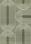 Forte Green White Modern Geometric Arches Area Rug - 5'3\" x 7'5\"