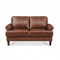 Hydeline Sarina Leather Loveseat - Brown 