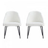Gracie Modern Vegan Leather Metal Dining Chair in White and Black - Set of 2 | Chaise de salle a manger moderne Gracie en cuir vegetalien et metal, blanc et noir - Lot de 2