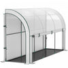 Outsunny Lean-to Greenhouse with PE Cover, Gardening Green House, White
