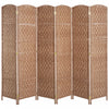Homcom Double Hinged Woven Wicker Room Divider And Privacy Screens|Homcom Separateur De Piece En Osier Tisse A Double Charniere