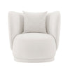 Manhattan Comfort Contemporary Siri Linen Weave Accent Chair with Pillows - Cream|Fauteuil d’appoint contemporain Siri de Manhattan Comfort en lin tissé avec coussins - crème