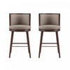 Evalyn Modern Wood Upholstered Barstool in Taupe - Set of 2 | Tabouret de bar moderne en bois et tissu Evalyn, taupe - Lot de 2