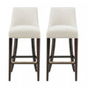 Beever Modern Chenille Wood Upholstered Barstool in Cream - Set of 2 Bar Stool | Tabouret de bar moderne Beever en bois et tissu chenille creme - Lot de 2