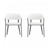 Belle Modern Metal Upholstered Dining Chair in White - Set of 2 | Chaise de salle a manger moderne en metal et tissu Belle, blanche - Lot de 2