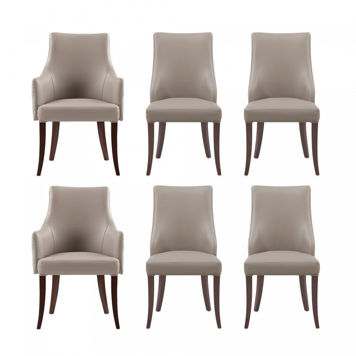 Connie Modern 6-Piece Dining Chair Set in Taupe