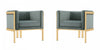 Paramount Modern Velvet Lounge Chair in Warm Gray - Set of 2 | Fauteuil lounge moderne en velours Paramount coloris gris chaud - Lot de 2