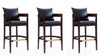 Ritz Mid-Century Modern Wood Upholstered Barstool in Black - Set of 3 | Tabouret de bar en bois rembourre style mid-century Ritz noir - Lot de 3