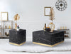 Aphrodite End Table, Black Faux Marble & Gold | Table basse Aphrodite en faux marbre noir et or