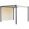 Outsunny 10' X 10' Steel Pergola Retractable Canopy Cream White|Outsunny 10' X 10' Pergola Tonnelle De Jardin Avec Auvent Coulissant Structure Acier Epoxy Et Toile