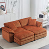 Liam 84.6" Comfortable Cloud Modular Sofa with Corduroy Upholstered,Orange  | Liam Canape modulaire confortable Cloud 84,6" avec revetement en velours cotele, Orange