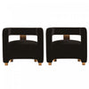 Amirah Modern Velvet Lounge Chair in Black - Set of 2