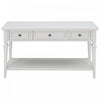 Sabina Solid Wood Console Table With 3 Drawers And Shelf - Antique White | Table Console Sabina En Bois Massif Avec 3 Tiroirs Et Etagere - Blanc Antique