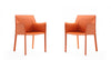 Paris Modern Vegan Leather Side Chair in Coral - Set of 2 | Chaise laterale moderne en cuir vegetalien Paris en corail - Lot de 2