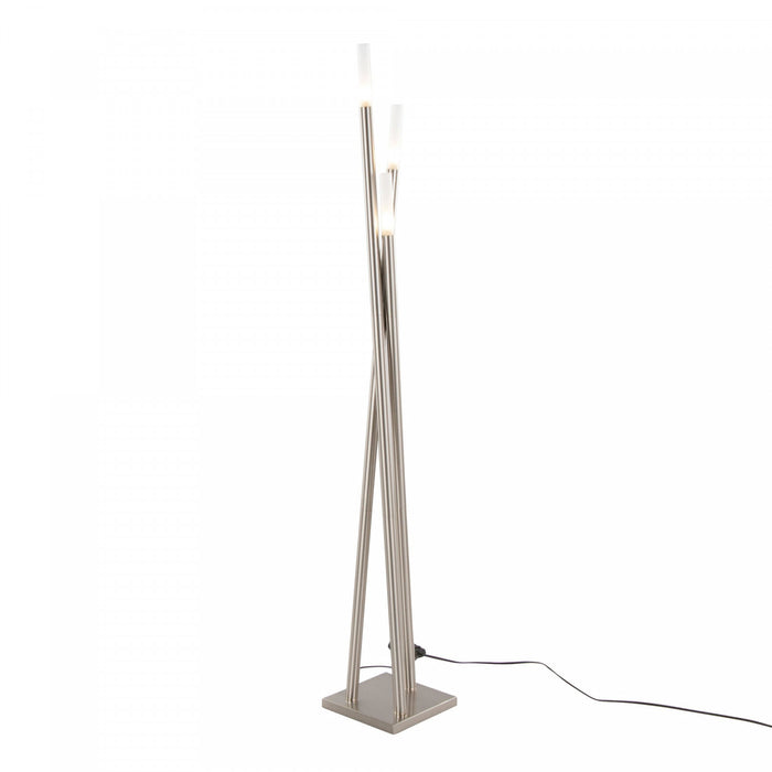 LumiSource Icicle Contemporary Brushed Nickel Floor Lamp