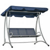 Outsunny 3 Person Patio Swing Bench Seats With Adjustable Canopy|Outsunny Balancoire De Patio Pour 3 Personnes Avec Auvent Reglable, Bleu