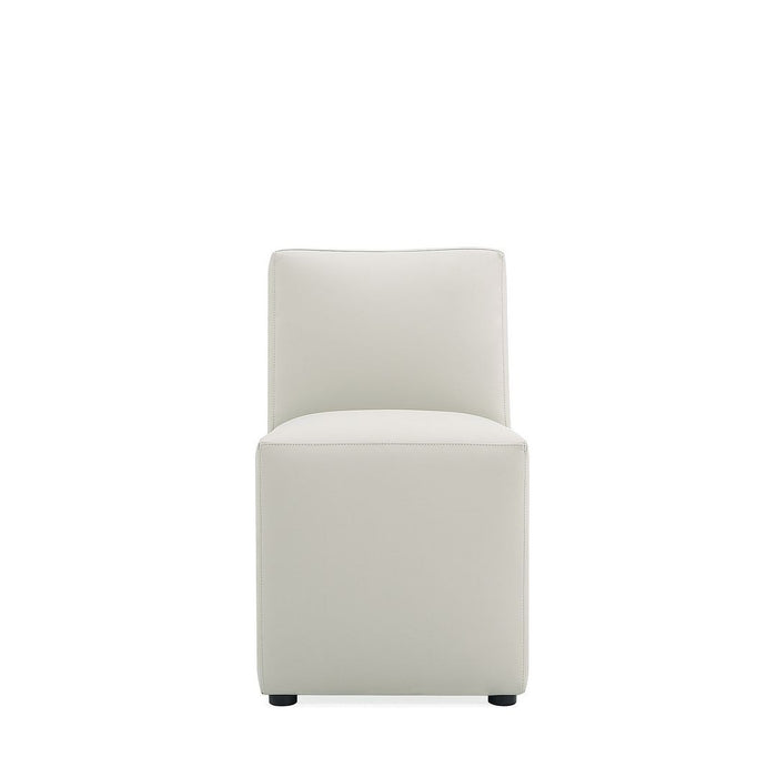 Manhattan Comfort Anna Modern Square Faux Leather Dining Chair - Light Stone Grey