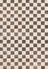 Leopold Checkered Brown White Geometric Area Rug - 5'3" x 7'7"|Carpette géométrique Leopold brune et blanche à motif de carreaux - 5 pi 3 po x 7 pi 7 po