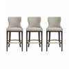 Blair Modern Wood Upholstered Barstool in Stone - Set of 3 Bar Stool | Tabouret de bar Blair moderne en bois avec revetement en tissu couleur pierre - Lot de 3