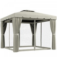 Outsunny 10' X 10' Outdoor Patio Gazebo W/ Sidewalls, Cream White