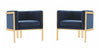 Paramount Modern Velvet Lounge Chair in Royal Blue - Set of 2 | Fauteuil lounge moderne en velours Paramount bleu royal - Lot de 2