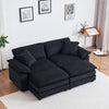 Liam 84.6" Comfortable Cloud Modular Sofa with Corduroy Upholstered,Black  | Liam Canape modulaire confortable Cloud 84,6" avec revetement en velours cotele, Noir