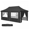 Outsunny 10 X 20ft Pop Up Canopy Tent With 6 Removable Sidewalls, Height Adjustable Large Instant Sh|Outsunny 20x10 Tente Pop Up Canopy Ajustable W/ Flanc, Gris