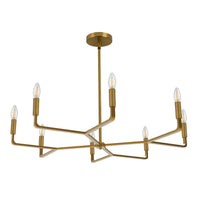 Dainolite Colette 8 Light Chandelier Aged Brass Lamp