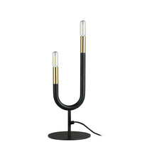 Dainolite Wand 2 Light Table Lamp Matte Black/Aged Brass Finish