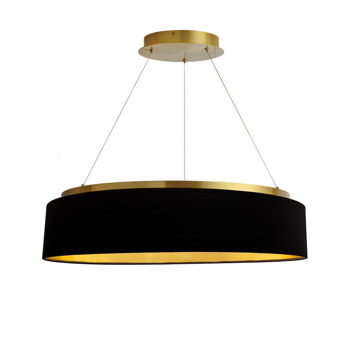Dainolite Circulo Chandelier 34w Aged Brass Black/Gold Shade Lamp