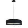 Dainolite Preston 4 Light Pendant 21" Dia Matte Black Black Shade Lamp|Luminaire suspendu Preston de Dainolite de 21 po de diamètre avec abat-jour noir, fini noir mat et 4 ampoules